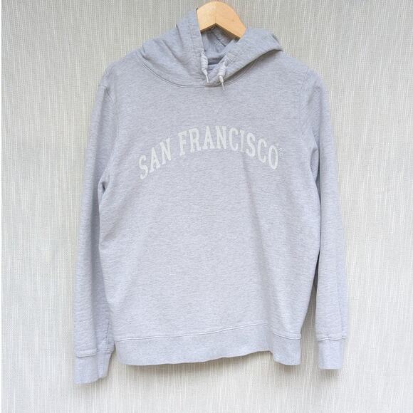 A.P.C. San Francisco Printed Gray Cotton Long Sleeve Pullover Hoodie, size L - Picture 1 of 6